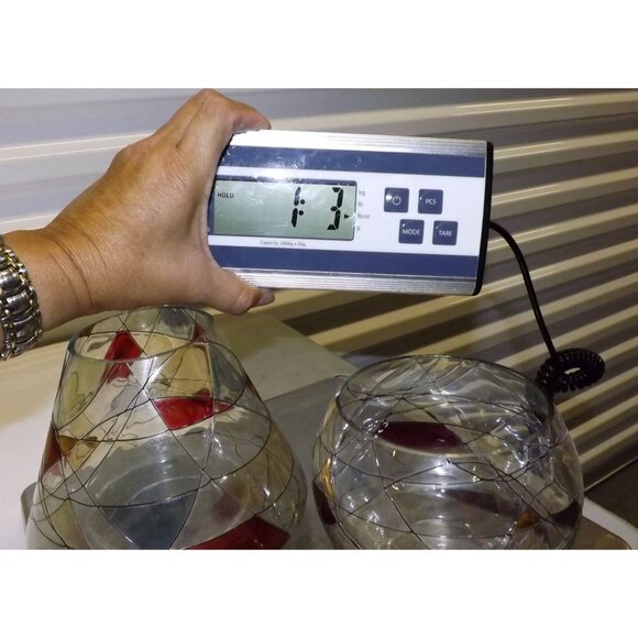 PartyLite Mosaic Calypso Jar Glass Candle Shade Vase & Lampshade Set Abstract - Picture 12 of 12